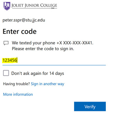 enter the code you received