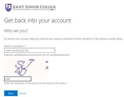 Enter your username and complete the captcha