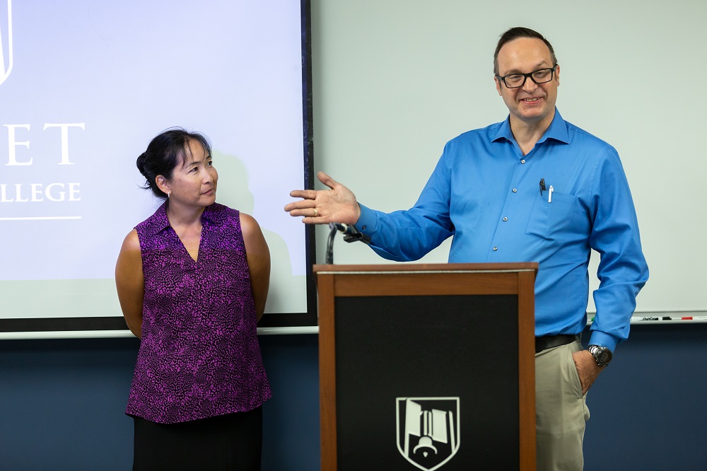 From left: USGS Research Biologist Robin Calfee and JJC Natural Sciences Professor Dr. Patrick Mills